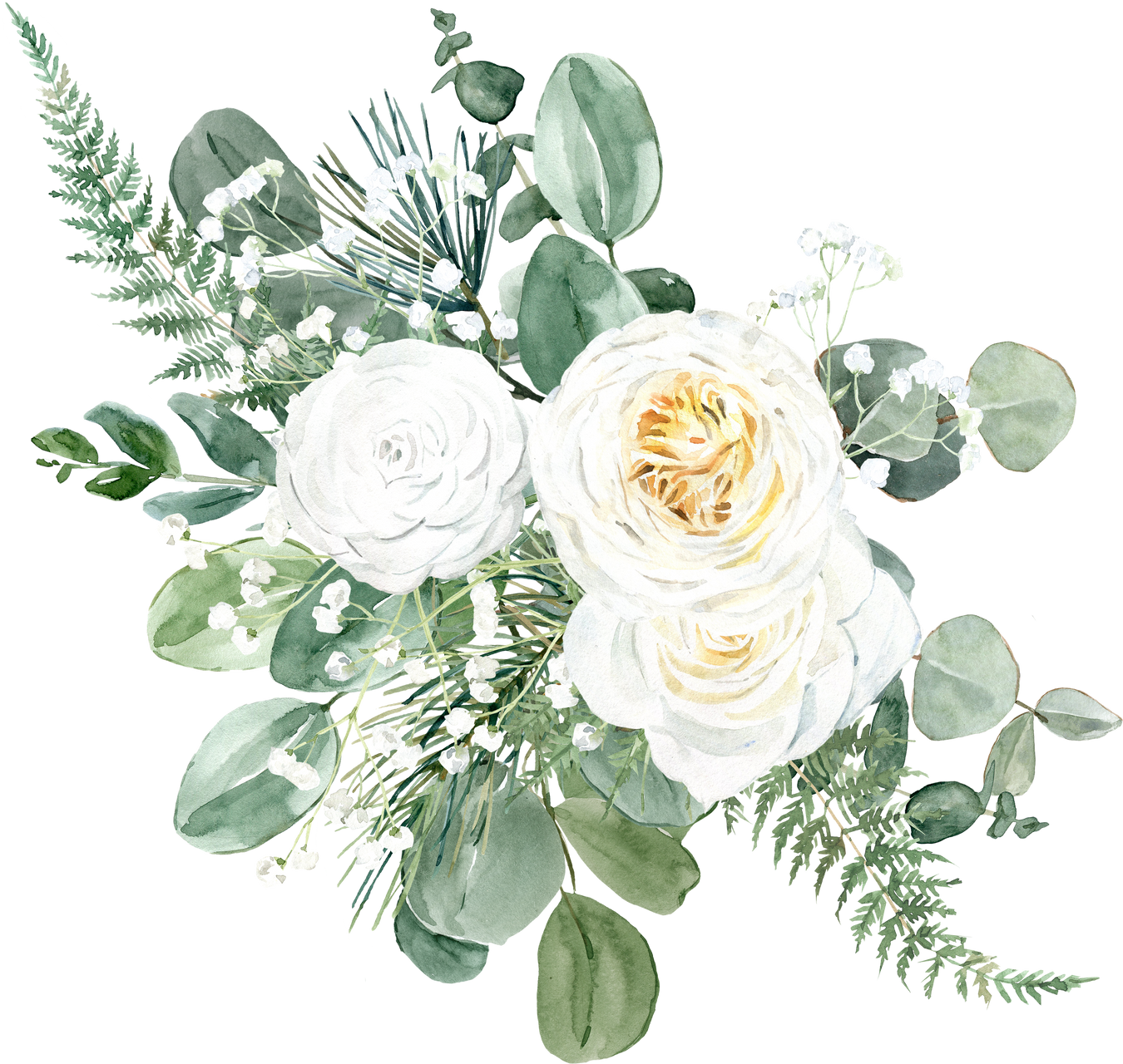 Watercolor floral illustration bouquet